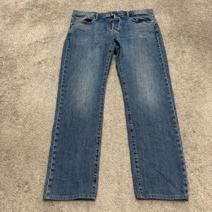 G-Star Raw 3301 Slim Fit Button Fly Denim Jeans Mens 36x32 Blue Straight Casual